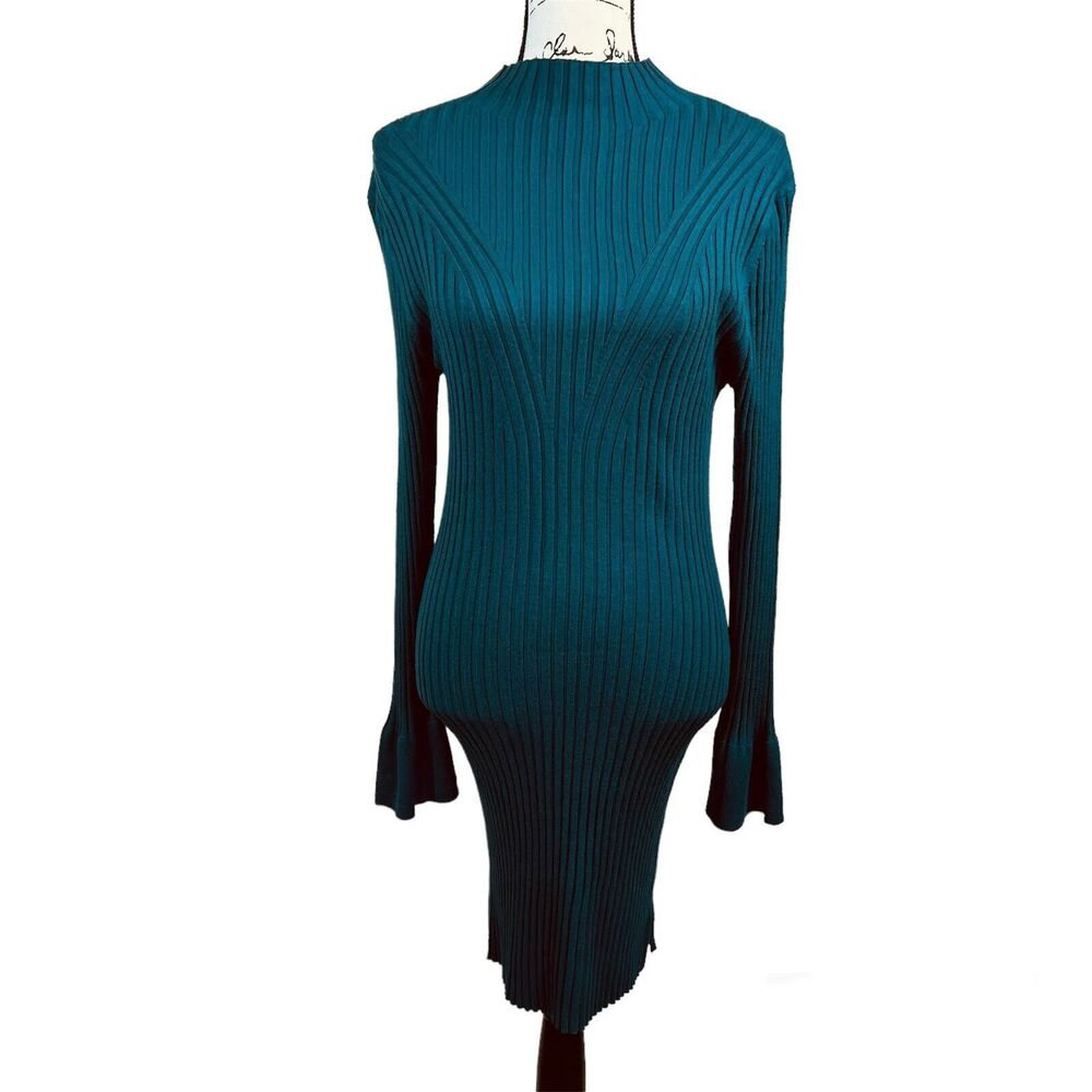 Hooked Up by IoT Ribbed Mock-Neck Sweater Dress size M bodycon streetwear